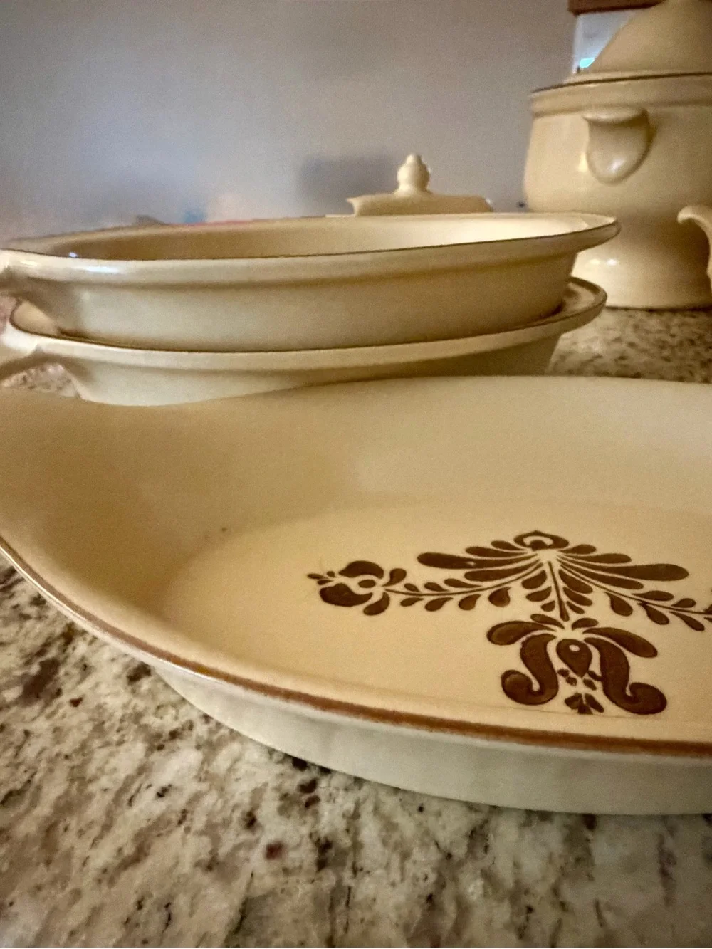 Vintage Pfatlzgraff Village Casserole Dishes and Au Gratin Dish/ 3 Piece Lot